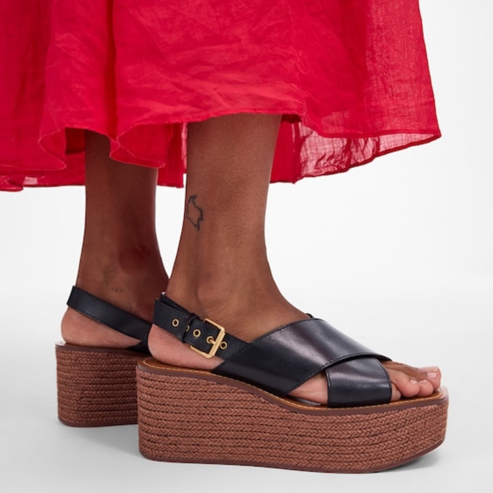 Madewell Black and Brown Platform Sandals